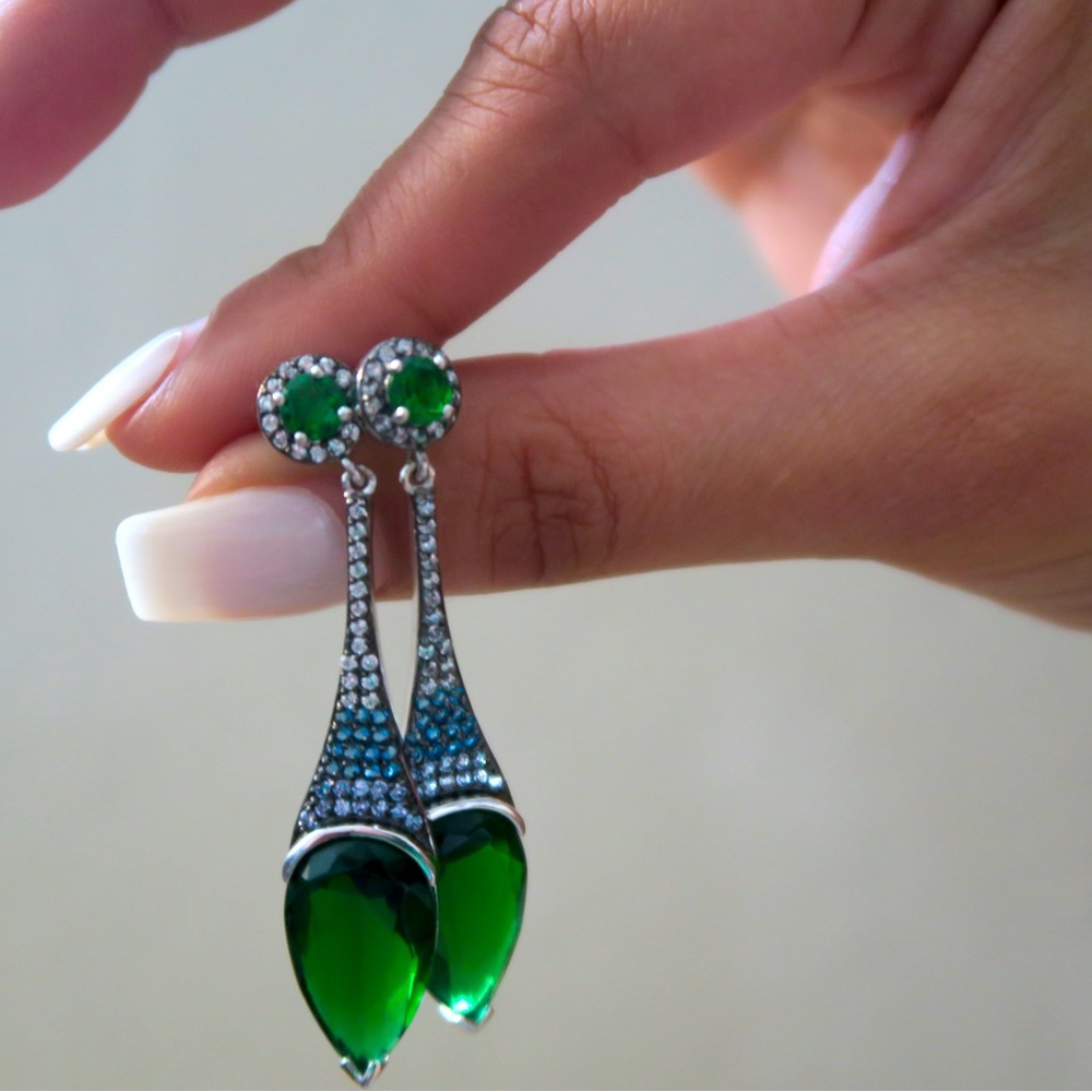 Swarovski Crystal Emerald Earrings